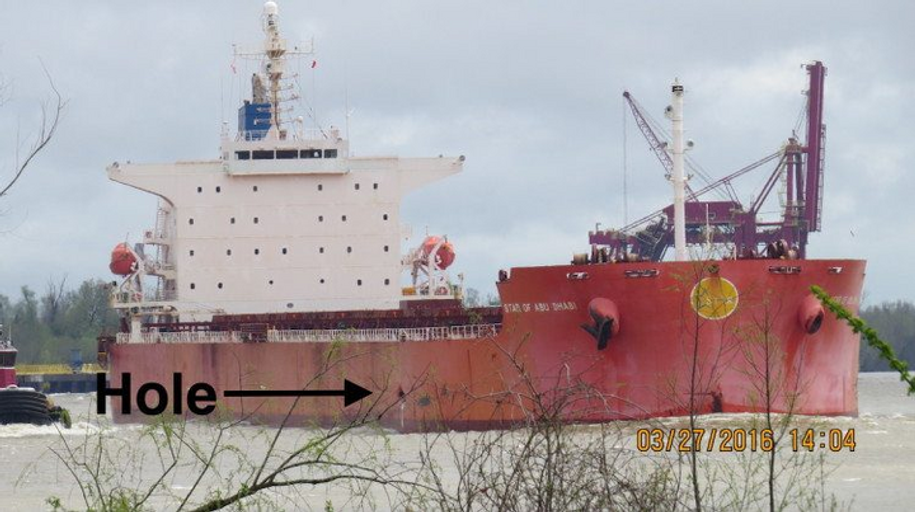 Bulker and Tug Collide in Mississippi River Causing Minor Oil Leak